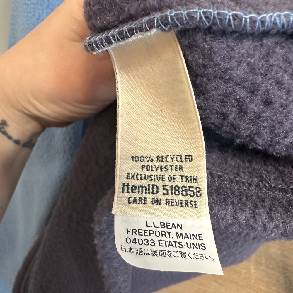 L.L. Bean Two-Tone Light Blue and Navy Fleece Jacket - Picture 7 of 10